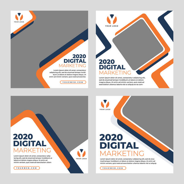 Vector design digital marketing square banner background