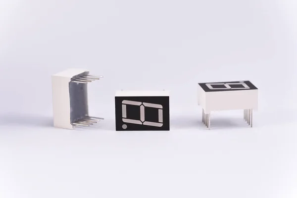 Pantalla Led Componente Electrónico Segmentos Fondo Blanco —  Fotos de Stock