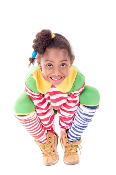 Glad clown girl — Stockfoto