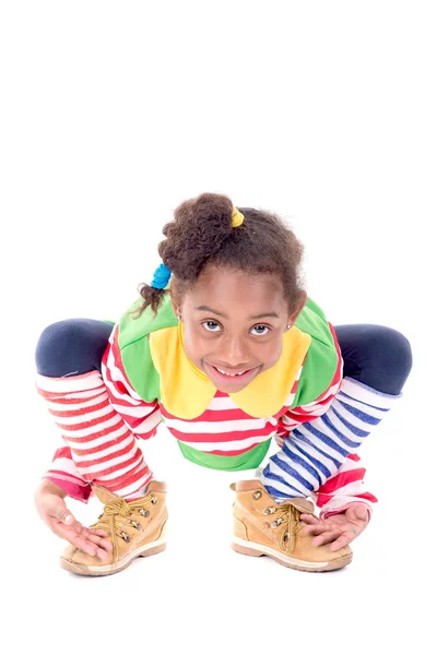 Clown girl på halloween — Stockfoto