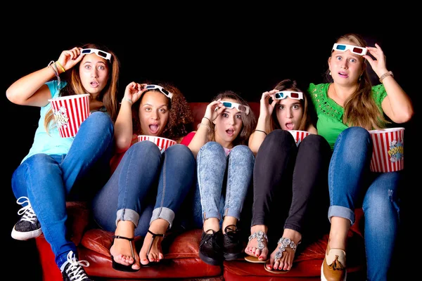 Friends watching a movie — Stock Photo, Image