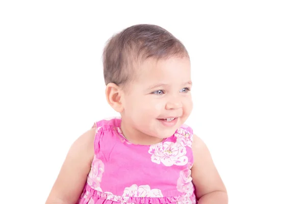 Bebé niña en vestido rosa —  Fotos de Stock