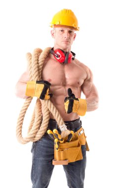 yakışıklı inşaat işçisi 