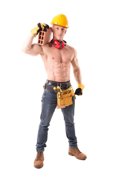 Trabalhador de construção bonito — Fotografia de Stock