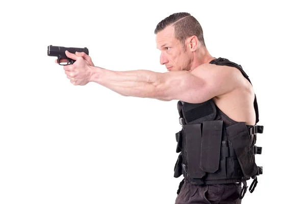 Tactical law enforcer posing — Stock Photo, Image