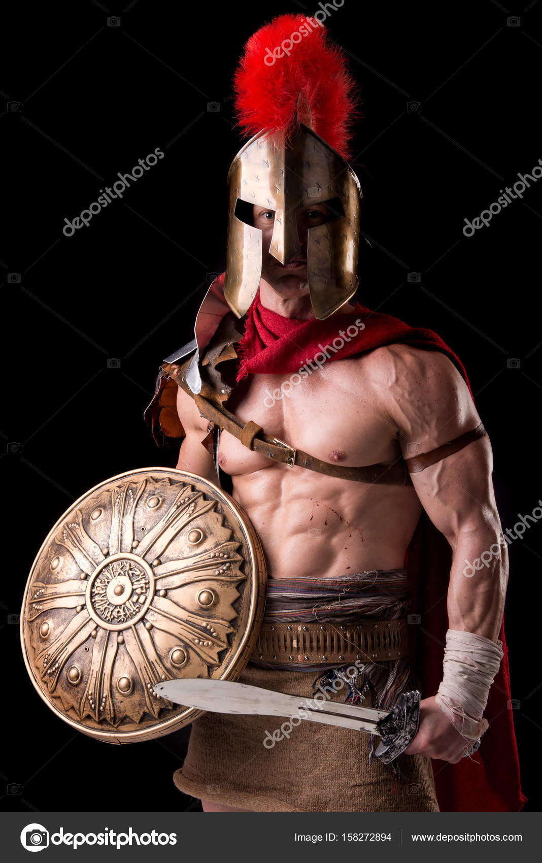 Człowiek W Zbroi Gladiator Zdjęcie Stockowe Verkoka 158272894