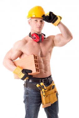 İnşaat işçisi holding tuğla