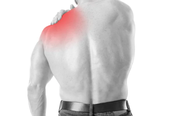 Hombre sosteniendo en articulación lesionada — Foto de Stock