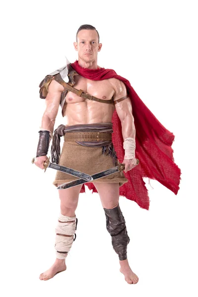 Mannen i gladiator rustning — Stockfoto