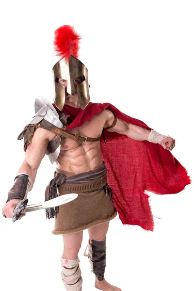 Man in gladiator armor — Stockfoto