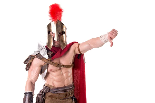 Uomo in armatura gladiatore — Foto Stock