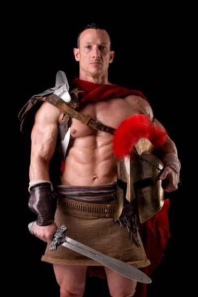 Homme en armure de gladiateur — Photo
