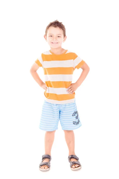 Boy wearing blue beach shorts — Stock Photo, Image