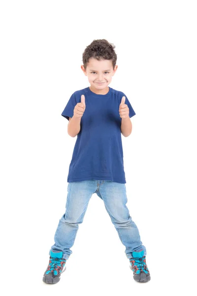 Little boy in blue jeans — Stock Photo, Image