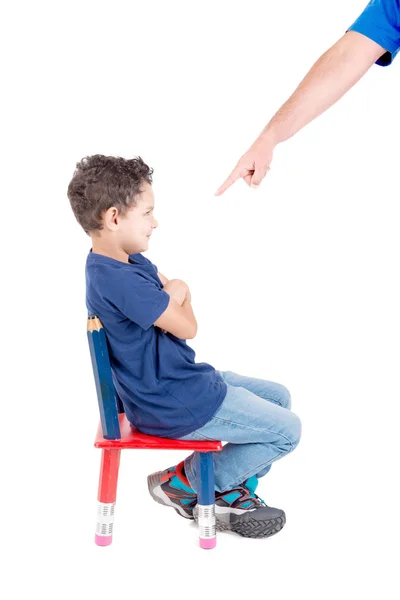 Person punishing little boy — Stock Photo, Image