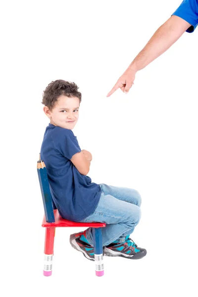 Person punishing little boy — Stock Photo, Image