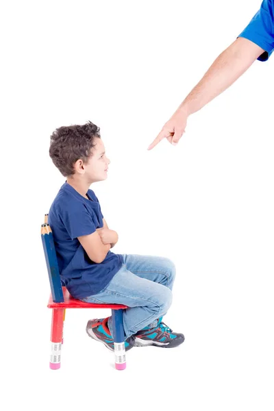 Person punishing little boy — Stock Photo, Image