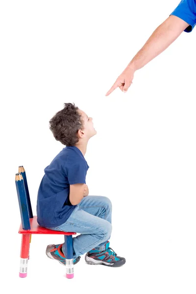 Person punishing little boy — Stock Photo, Image