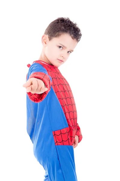 Pojke i superhjälte kostym — Stockfoto
