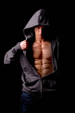Hoody içinde erkek atlet