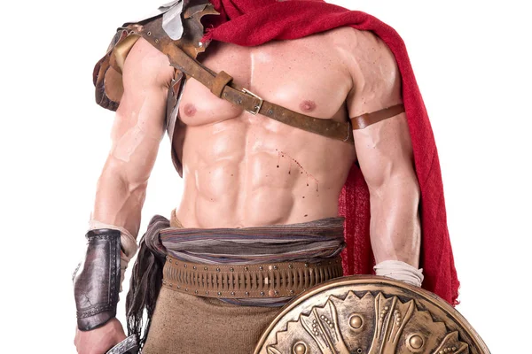 Homme en armure de gladiateur — Photo