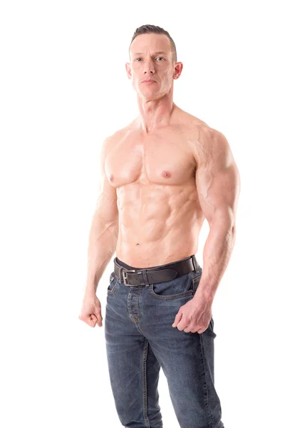 Athletic man wearing jeans — Stock Photo, Image