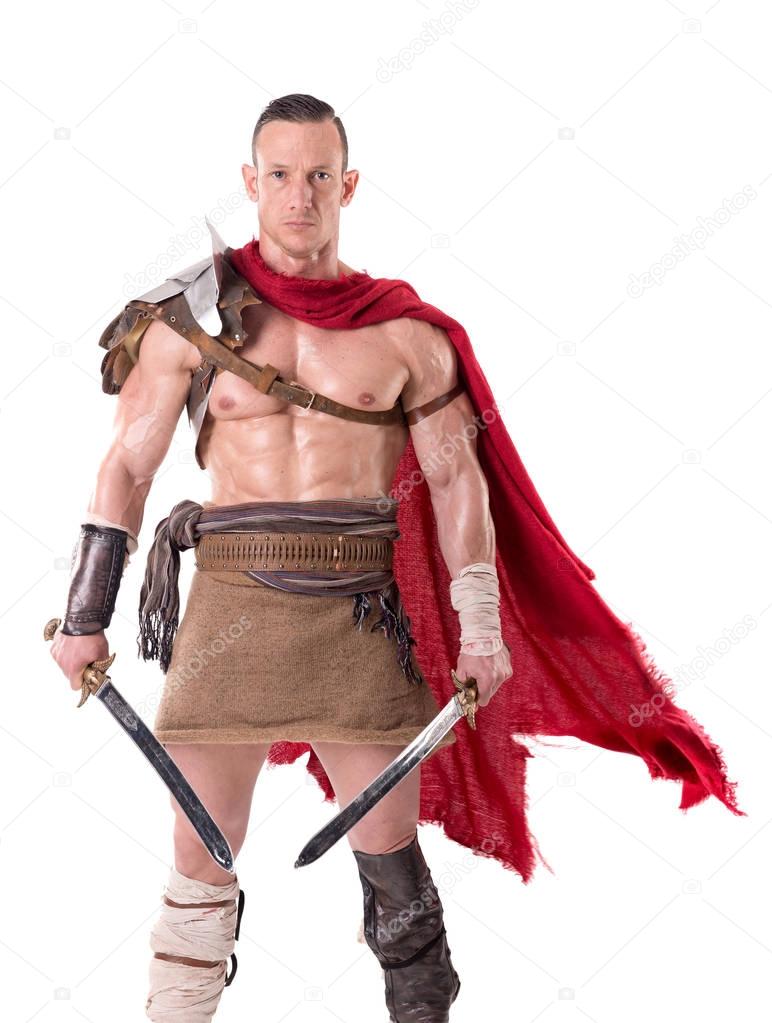 Man in gladiator armor
