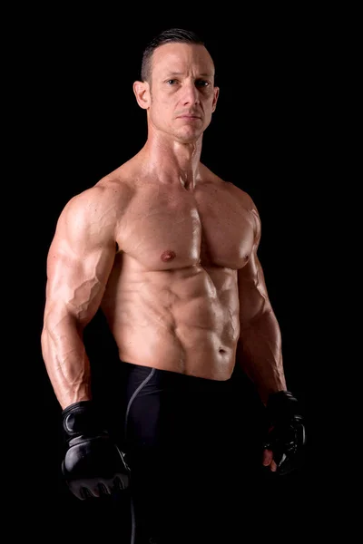 Fighter standing in gloves — Stock Photo, Image