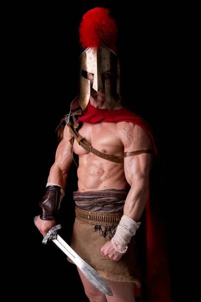 Man in gladiator armor — Stock Photo, Image