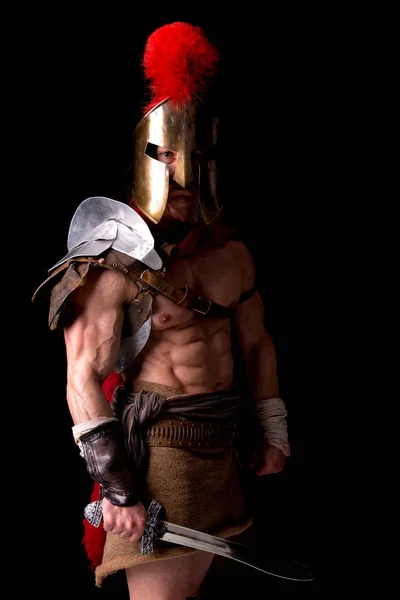 Homem de armadura gladiadora — Fotografia de Stock