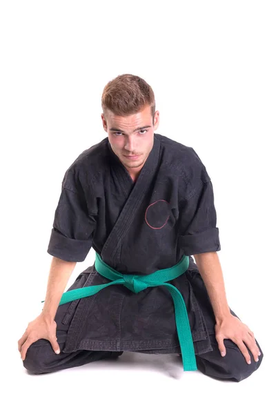 Karate fighter posing — Stock Photo, Image