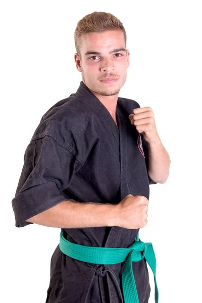 Combattente di karate posa — Foto Stock