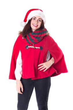 güzel genç kız Noel şapka ile