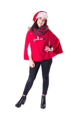 güzel genç kız Noel şapka ile