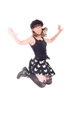 genç bir kadın beyaz izole