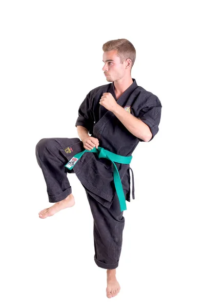 Combattente di karate posa — Foto Stock