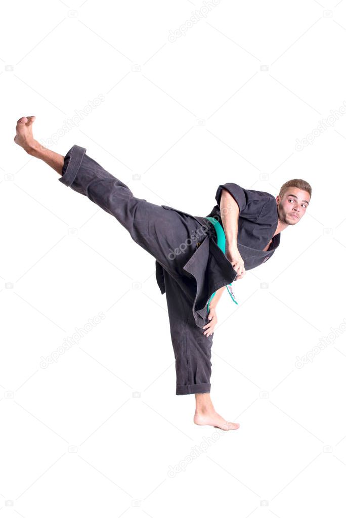 karate fighter posing