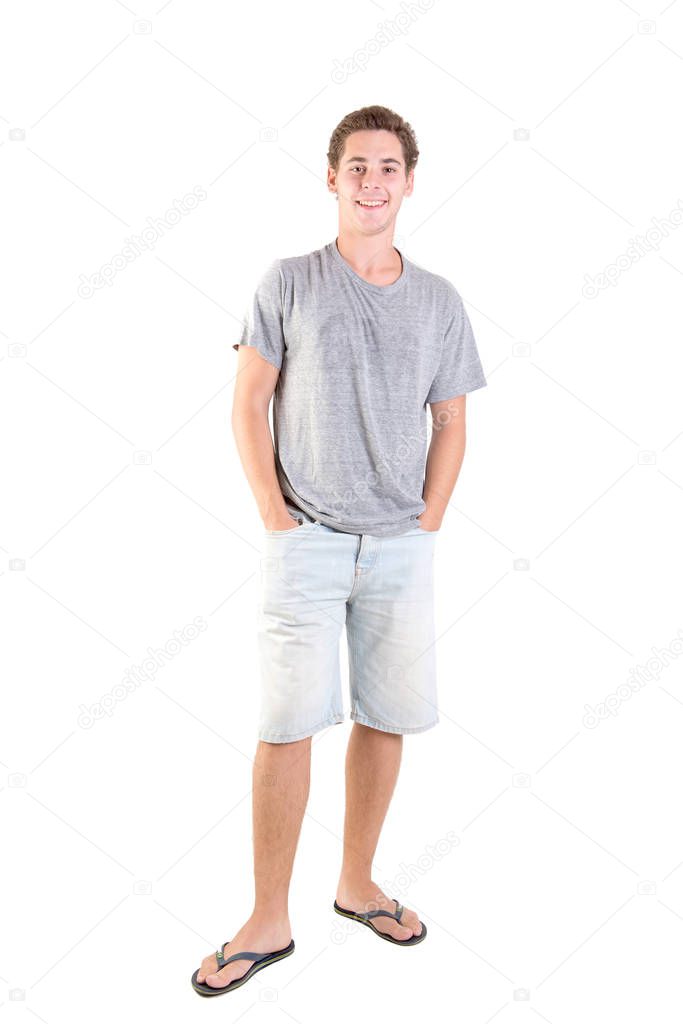 teenage boy posing