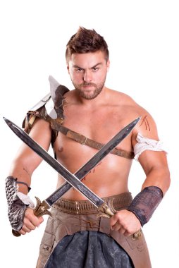 güçlü gladyatör poz