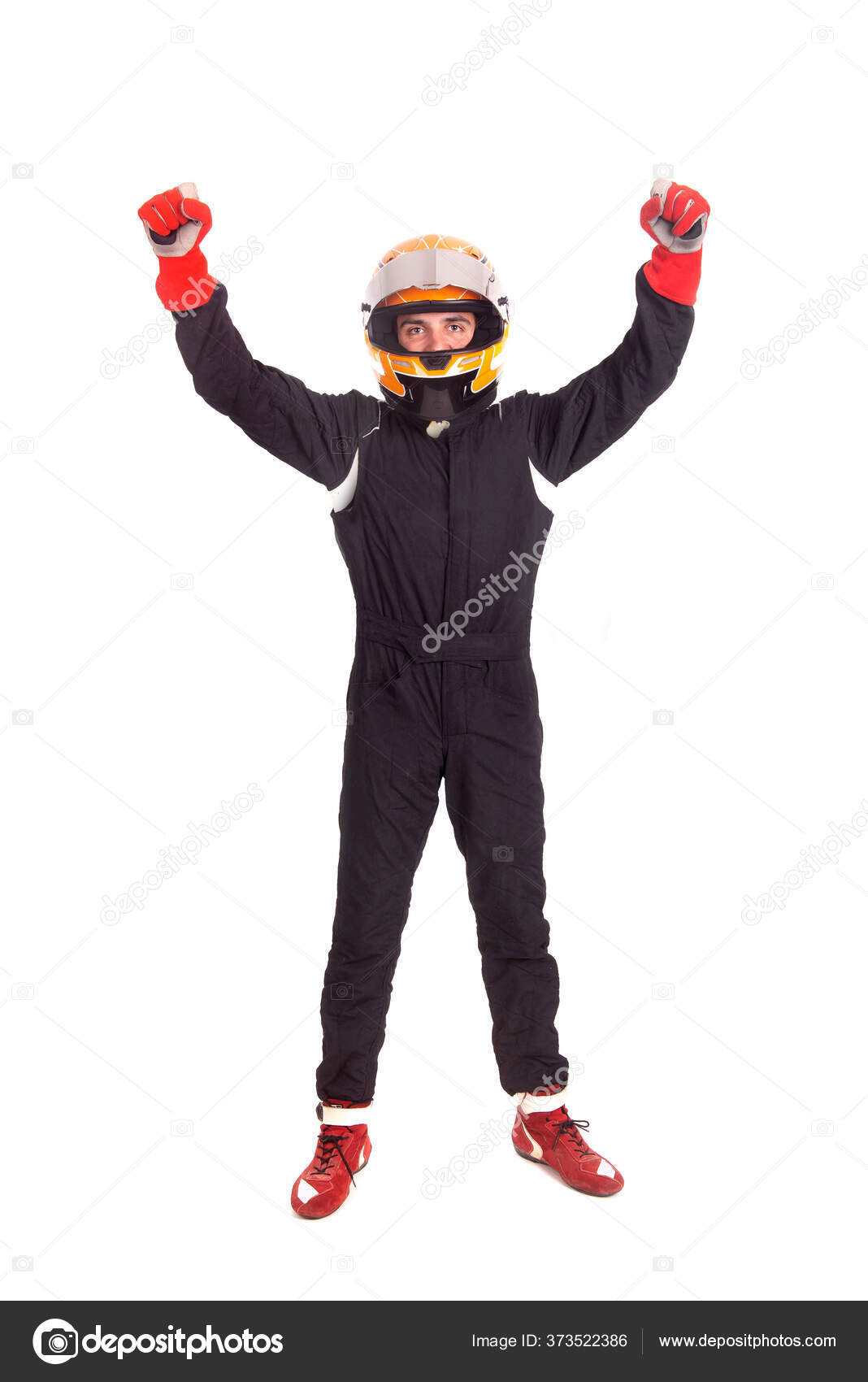 Race Car Pilot Posing Isolated Stock Photo by ©verkoka 373522386