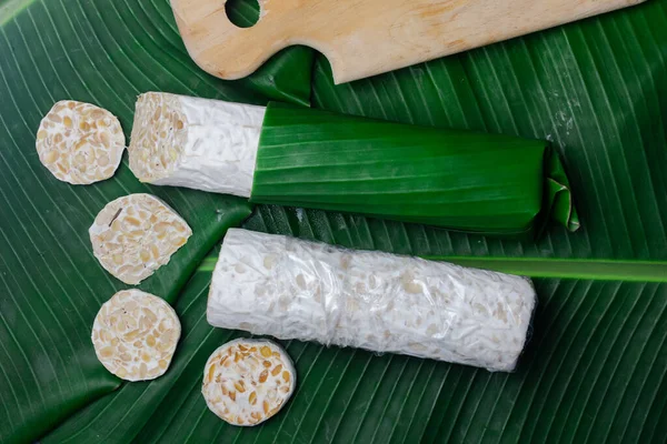 Tempe Soybean Cake Est Aliment Traditionnel Indonésien Fabriqué Partir Soja — Photo