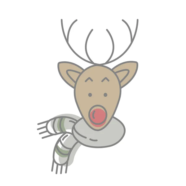 Image Deer New Year Christmas Fully Editable Colors — 스톡 사진