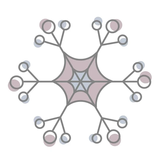 Image Contour Flocons Neige Pour Nouvel Noël Couleurs Entièrement Modifiables — Image vectorielle