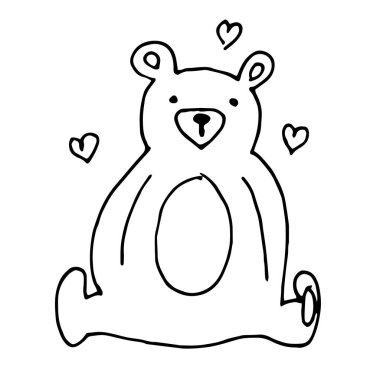 Sevgililer Günü için kalbi olan sevimli bir ayının vektör görüntüsü.