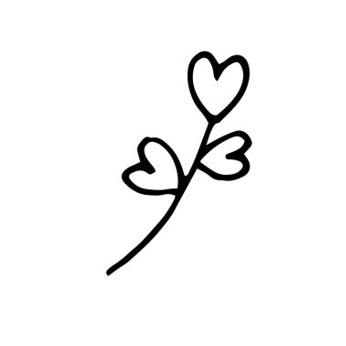 Sevgililer Günü için kalbi olan bir çiçeğin vektör görüntüsü.