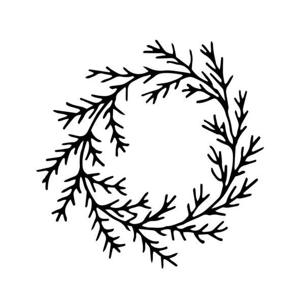 Imagen Vectorial Una Corona Árboles Navidad — Vector de stock