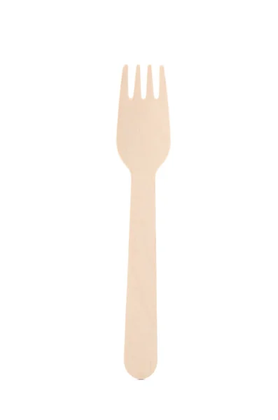 Miljövänlig gaffel isolerad på vit bakgrund. Engångsflik — Stockfoto