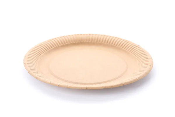 Экологически чистая тарелка изолирована на белом фоне. Осторожно! — стоковое фото