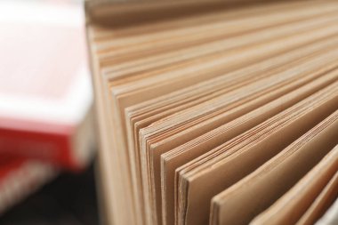 Eski kitap sayfaları, kapatın. Kendi kendini geliştirme
