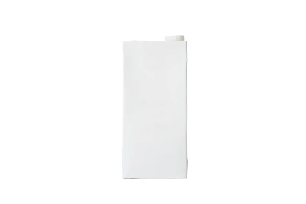 Caja de leche en blanco aislada sobre fondo blanco —  Fotos de Stock